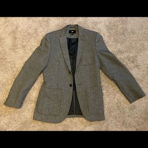 H&M Tweed Charcoal Gray Blazer 36R